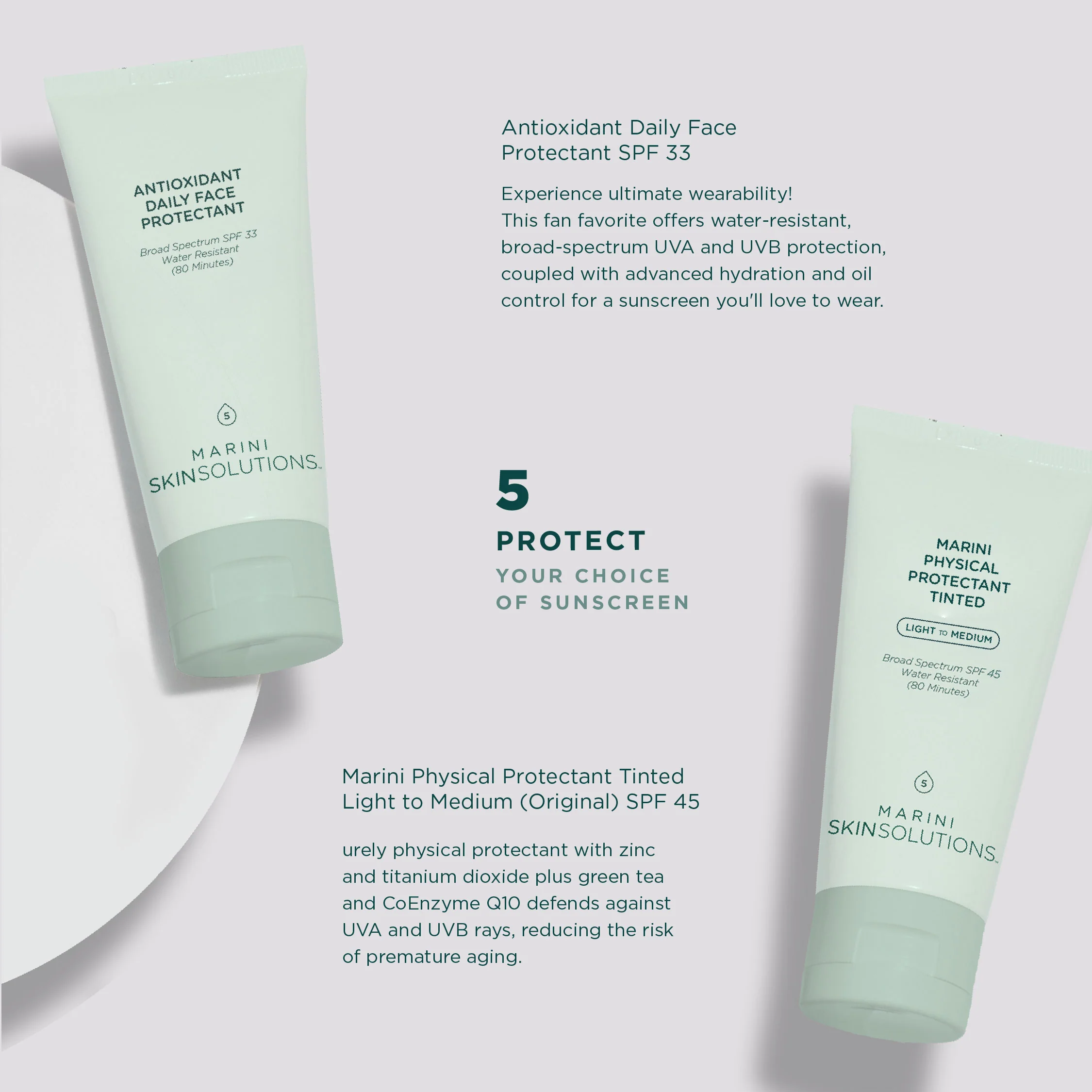 Marini Skin Solutions | Skincare Management Systems with Marini Physical Protectant SPF Light to Medium Tint Normal / Combination - Image 6