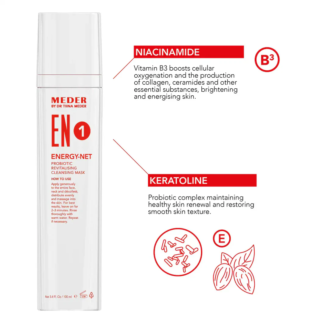 MEDER | Energy Net Revitalising Cleansing Mask For All Skin Types Except Sensitive (100ml) - Image 2